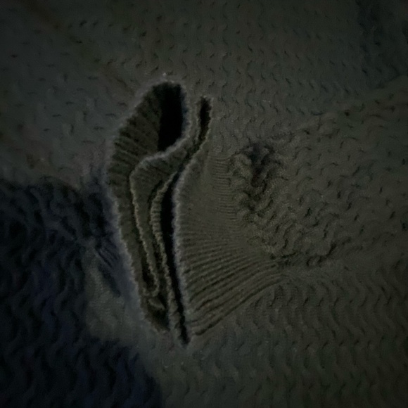 Lands' End Black Cotton Cable Knit Casual Office Holiday Turtleneck Sweater-1X - Picture 6 of 14